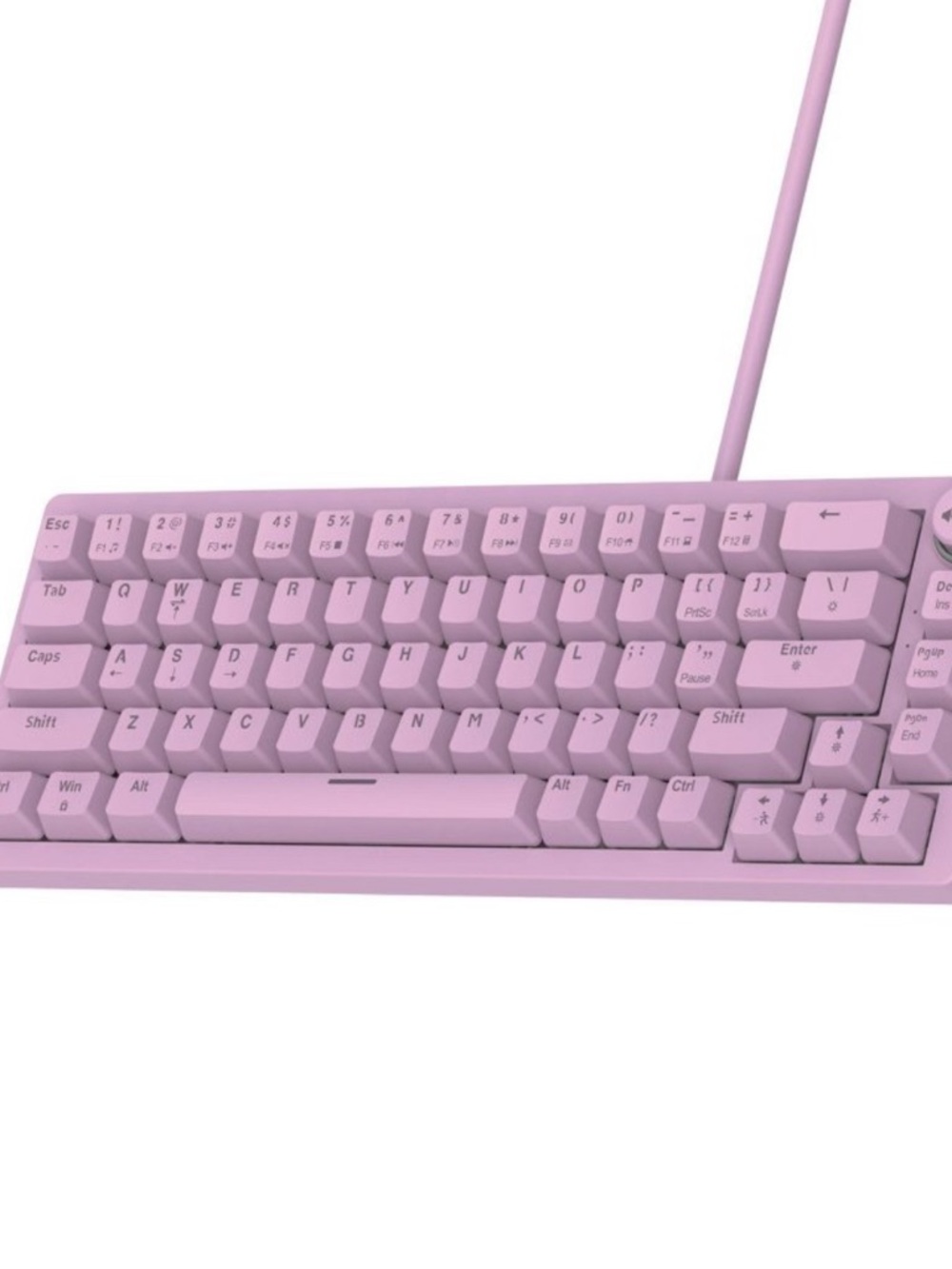 Compact 65% Wired Mechanical Keyboard - Pastel Lavender